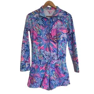 Lilly Pulitzer Skipper Stretch Romper with Drawstring Waist